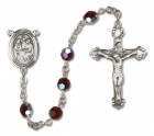 Holy Family Sterling Silver Heirloom Rosary Fancy Crucifix