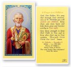 St. Nicholas Prayer For Child Laminated Prayer Card