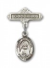 Pin Badge with St. Anastasia Charm and Godchild Badge Pin