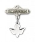 Baby Pin with Holy Spirit Charm and Godchild Badge Pin