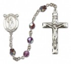 St. Columbkille Sterling Silver Heirloom Rosary Squared Crucifix