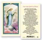 Our Lady Queen of Peace Laminated Prayer Card