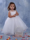 Organza and Peau Satin Christening Dress with Pearls and Embroidery