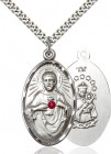 Large Oval Sacred Heart Pendant with Birthstone Options