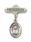 Pin Badge with St. Timothy Charm and Godchild Badge Pin