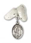 Pin Badge with St. Genesius of Rome Charm and Baby Boots Pin