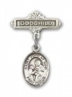 Pin Badge with St. John of God Charm and Godchild Badge Pin