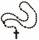 Jujube Wood 5 Decade Striped Cut Bead Rosary - 10mm
