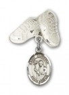 Pin Badge with St. Dunstan Charm and Baby Boots Pin