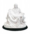 Pieta Statue in White Resin with Base - 7 Inches
