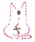 Pink 8mm Pink Crystal Rosary in Sterling Silver