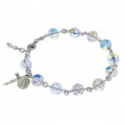 Rosary Bracelet - Sterling Silver with 8mm Fireball Crystal Swarovski Beads