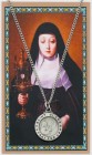 Round St. Clare Medal with Laminated Prayer Card