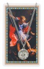 Round St. Michael The Archangel Medal with Prayer Card