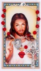 Sacred Heart Auto Rosary with Prayer Card