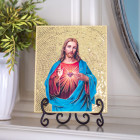 Sacred Heart of Jesus Gold Foil Mosaic Plaque
