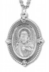 Beaded Border Scapular Medal Sterling Silver
