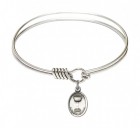 Smooth Bangle Bracelet with an Oval Chalice Charm