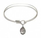 Smooth Bangle Bracelet with Our Lady of Good Counsel Charm