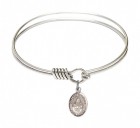 Smooth Bangle Bracelet with Our Lady of Grapes Charm