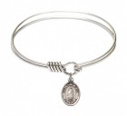 Smooth Bangle Bracelet with Our Lady of Tears Charm