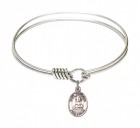 Smooth Bangle Bracelet with a Saint Honorius of Amiens Charm