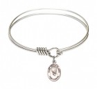 Smooth Bangle Bracelet with a Saint Peter Claver Charm