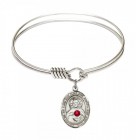 Smooth Bangle Bracelet with a Scapular Charm