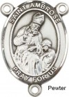 St. Ambrose Rosary Centerpiece Sterling Silver or Pewter