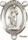 St. Barbara Rosary Centerpiece Sterling Silver or Pewter