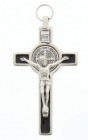 St. Benedict Silver with Black Enamel Pectoral Crucifix 3“
