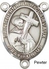 St. Bernard of Clairvaux Rosary Centerpiece Sterling Silver or Pewter