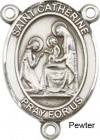 St. Catherine of Siena Rosary Centerpiece Sterling Silver or Pewter