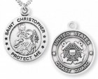 St. Christopher Coast Guard Medal Sterling Silver