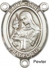 St. Clare of Assisi Rosary Centerpiece Sterling Silver or Pewter