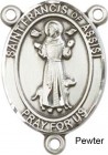St. Francis of Assisi Rosary Centerpiece Sterling Silver or Pewter