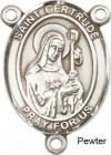 St. Gertrude of Nivelles Rosary Centerpiece Sterling Silver or Pewter