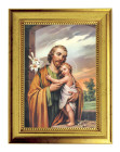 St. Joseph with Christ Child 5x7 Print in Gold-Leaf Frame