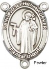St. Joseph the Worker Rosary Centerpiece Sterling Silver or Pewter