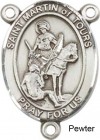 St. Martin of Tours Rosary Centerpiece Sterling Silver or Pewter