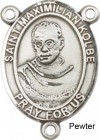 St. Maximilian Kolbe Rosary Centerpiece Sterling Silver or Pewter