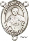 St. Pius X Rosary Centerpiece Sterling Silver or Pewter