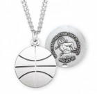 St. Sebastian Basketball Medal Sterling Silver