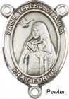 St. Teresa of Avila Rosary Centerpiece Sterling Silver or Pewter