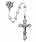 Sterling Silver Praying Madonna Pearlized Rosary