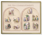Ten Commandments 8x10 Gold Trim Plaque