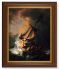The Storm on the Sea of Galilee by Rembrandt 8x10 Textured Artboard Dark Walnut Frame