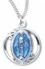 Women's Petite Blue Enamel Miraculous Pendant