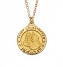 Women's Saint Christopher Medal Round Goldtone
