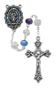 Alternating Blue and White Bead Rosary [MVRB1187]